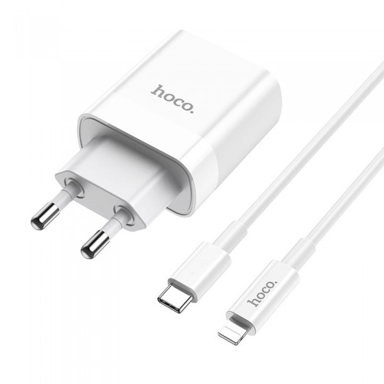 Cargador PD + QC 3.0 20W + Cable Lightning HOCO C80A