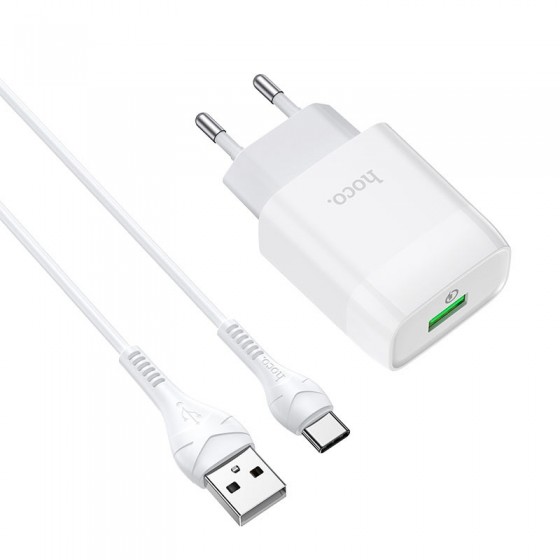 Cargador QC 3.0 + Cable USB Tipo C HOCO C72Q