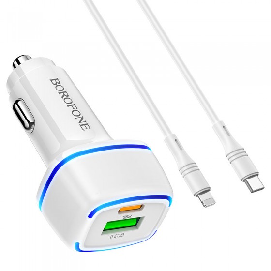 Cargador Auto PD 20W + QC 3.0 + Cable Tipo C a Lightning...