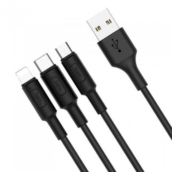 Cable USB-C / Lightning / Micro Hoco X25