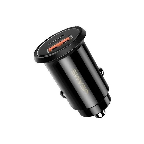 Cargador para Auto USAMS C12 QC 4.0 + PD 3.0